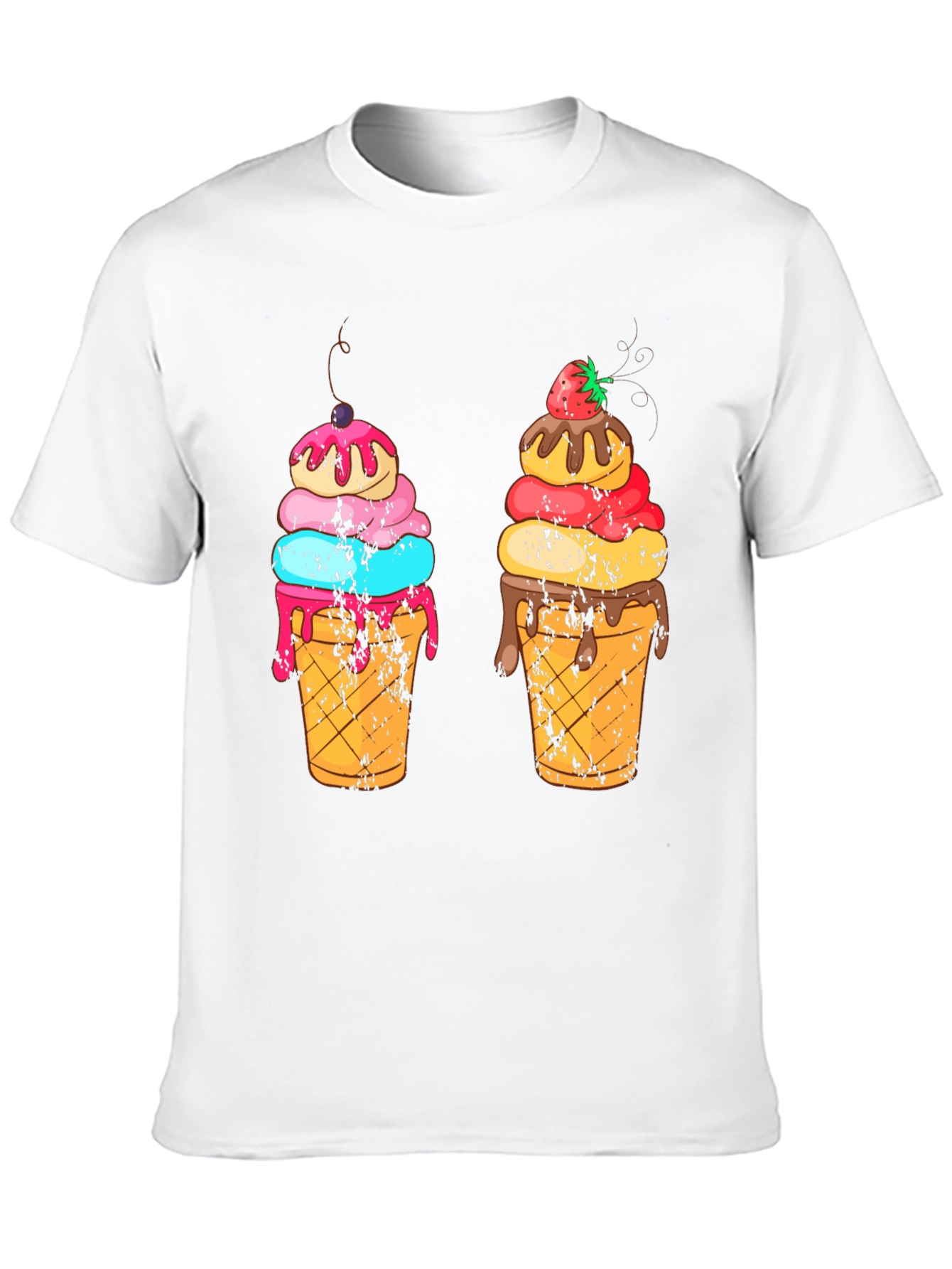 Ice Cream Cone Graphic Black T-Shirt