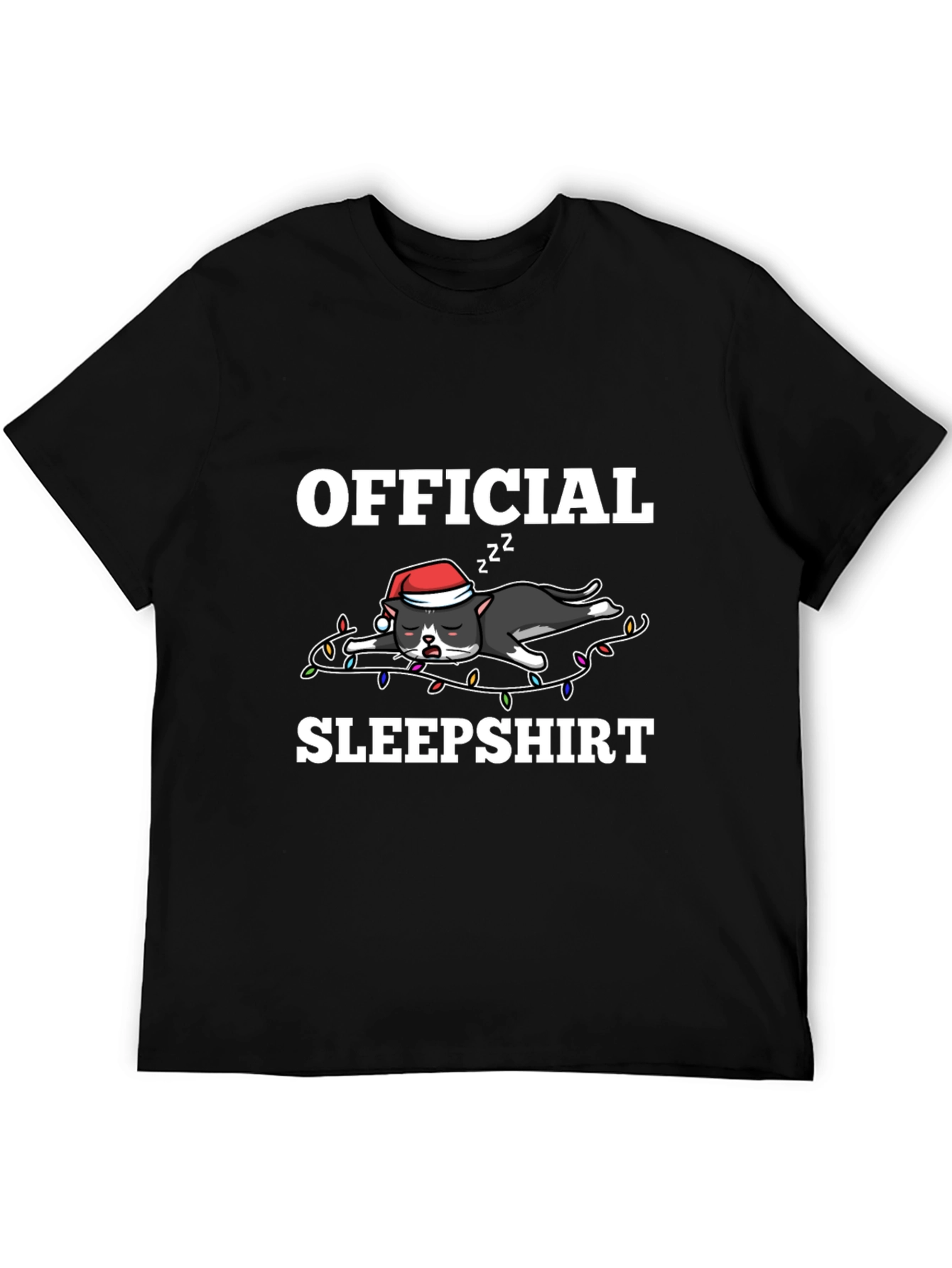 Official Sleepshirt - Cat Christmas Lights Tee