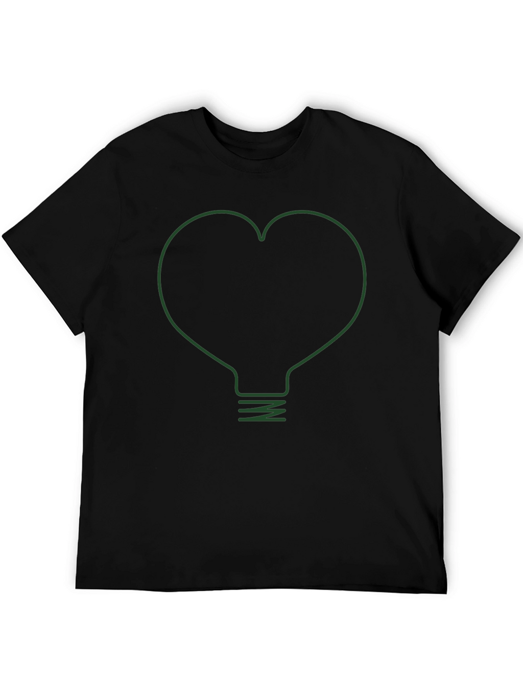 Heart Lightbulb Graphic Tee - Modern Black T-Shirt