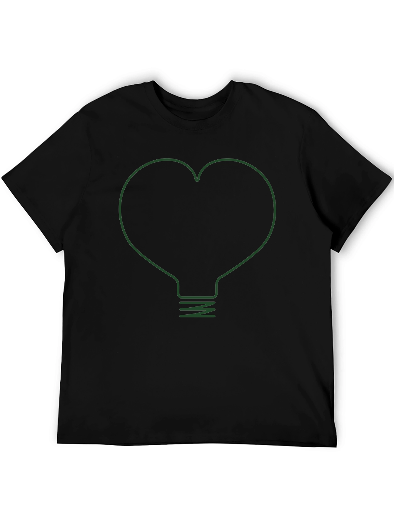 Heart Lightbulb Graphic Tee - Modern Black T-Shirt