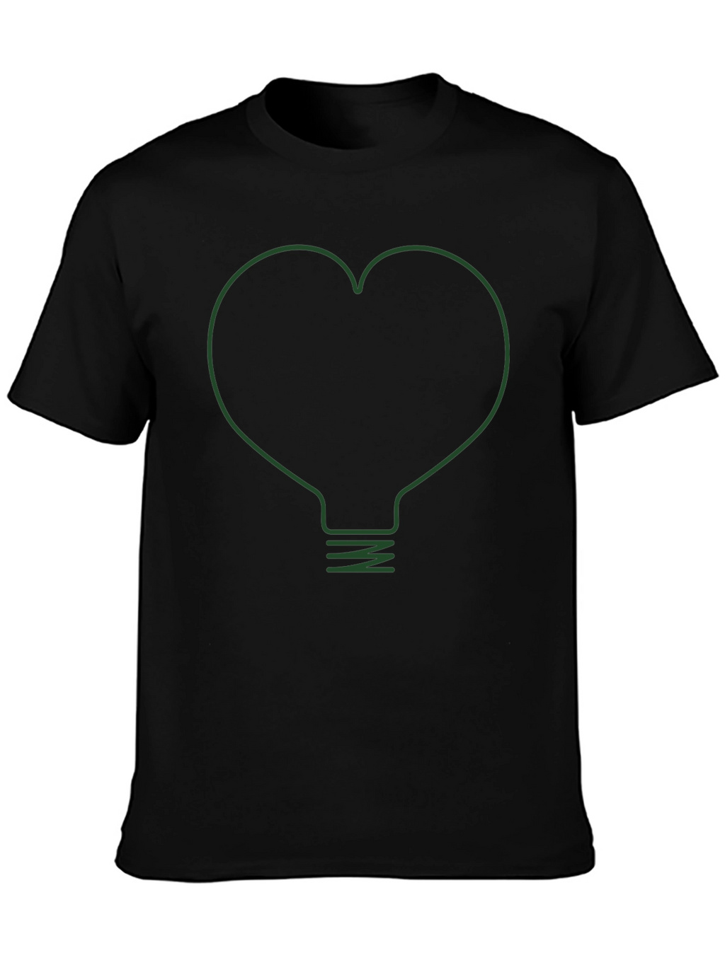 Heart Lightbulb Graphic Tee - Modern Black T-Shirt