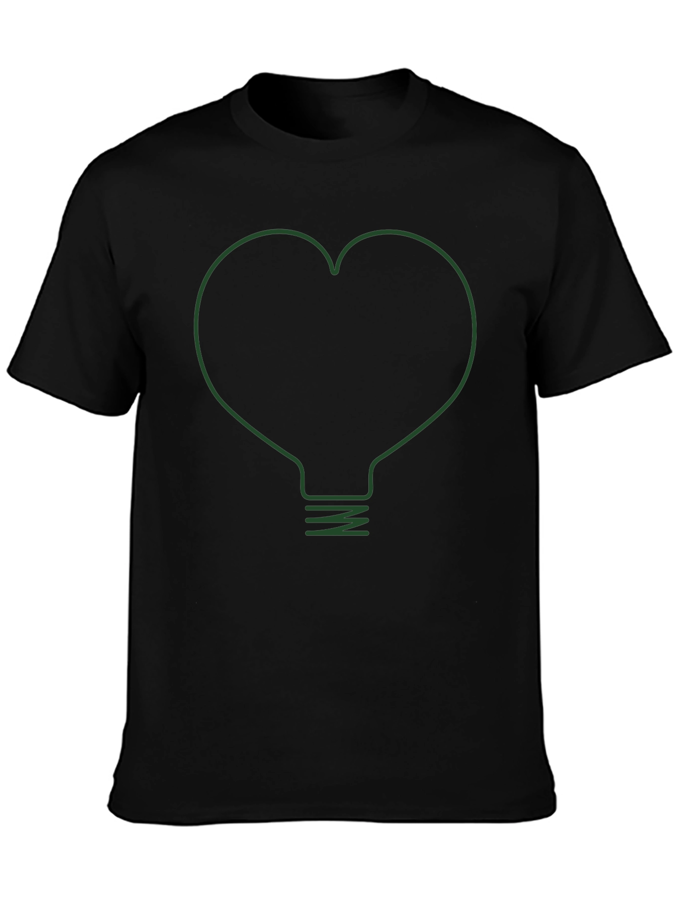 Heart Lightbulb Graphic Tee - Modern Black T-Shirt