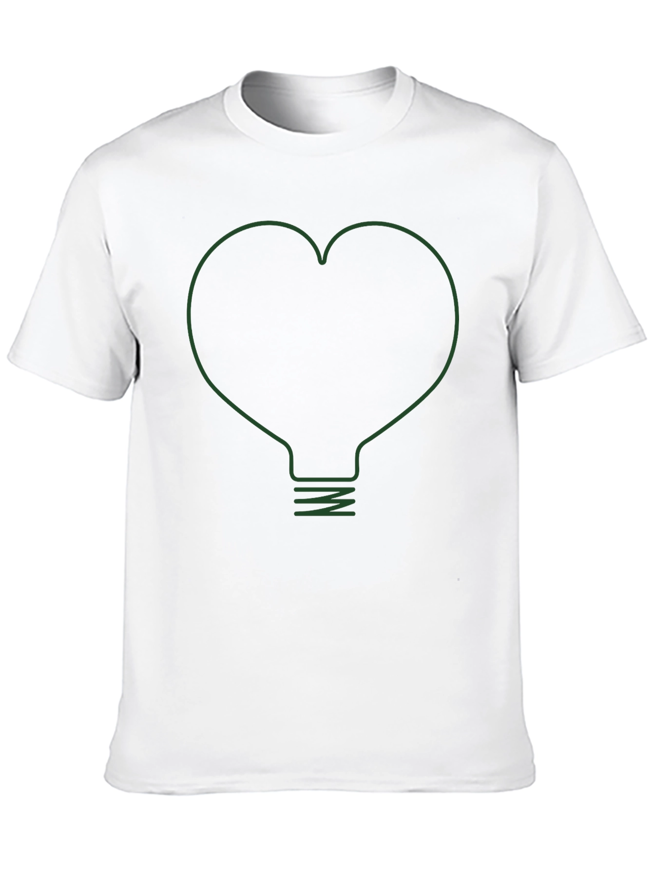 Heart Lightbulb Graphic Tee - Modern Black T-Shirt