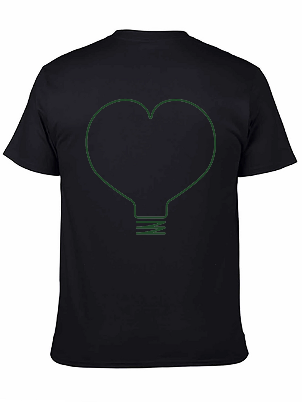 Heart Lightbulb Graphic Tee - Modern Black T-Shirt
