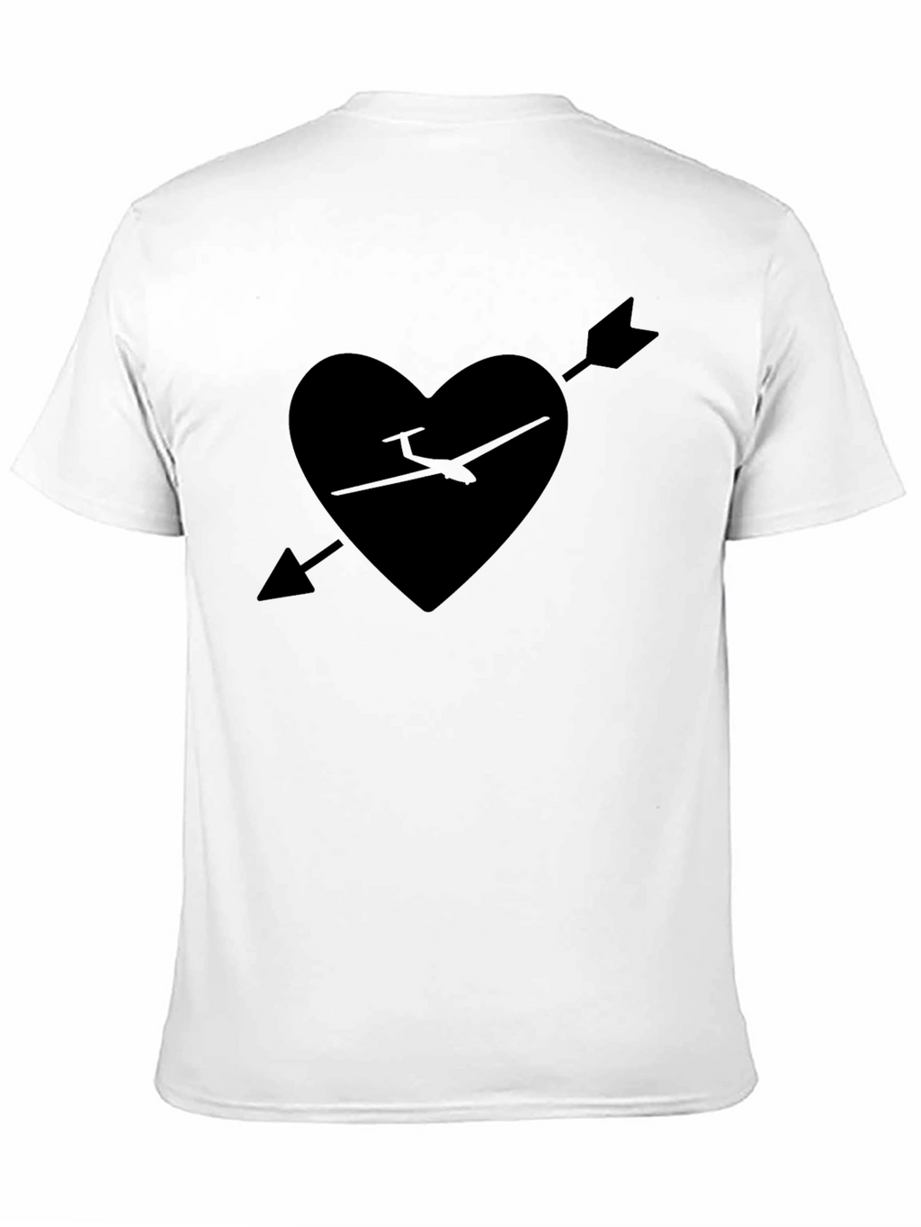 Heart Arrow Plane Tee - Black Graphic T-Shirt
