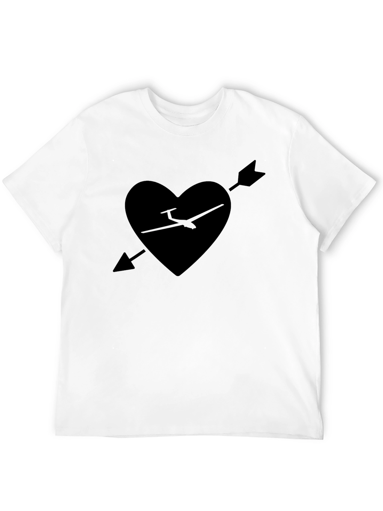 Heart Arrow Plane Tee - Black Graphic T-Shirt