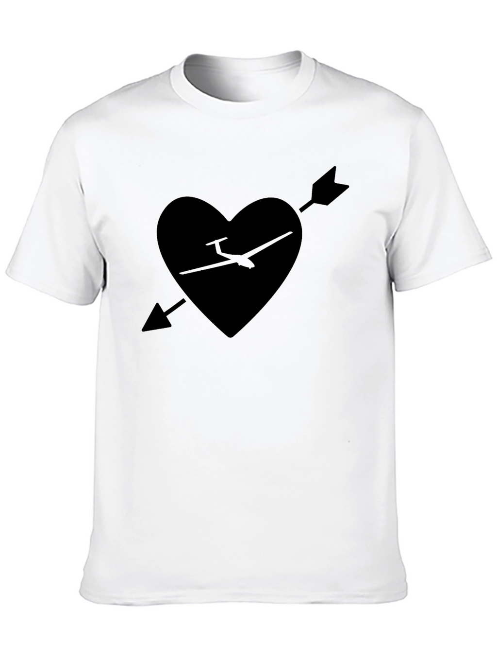 Heart Arrow Plane Tee - Black Graphic T-Shirt