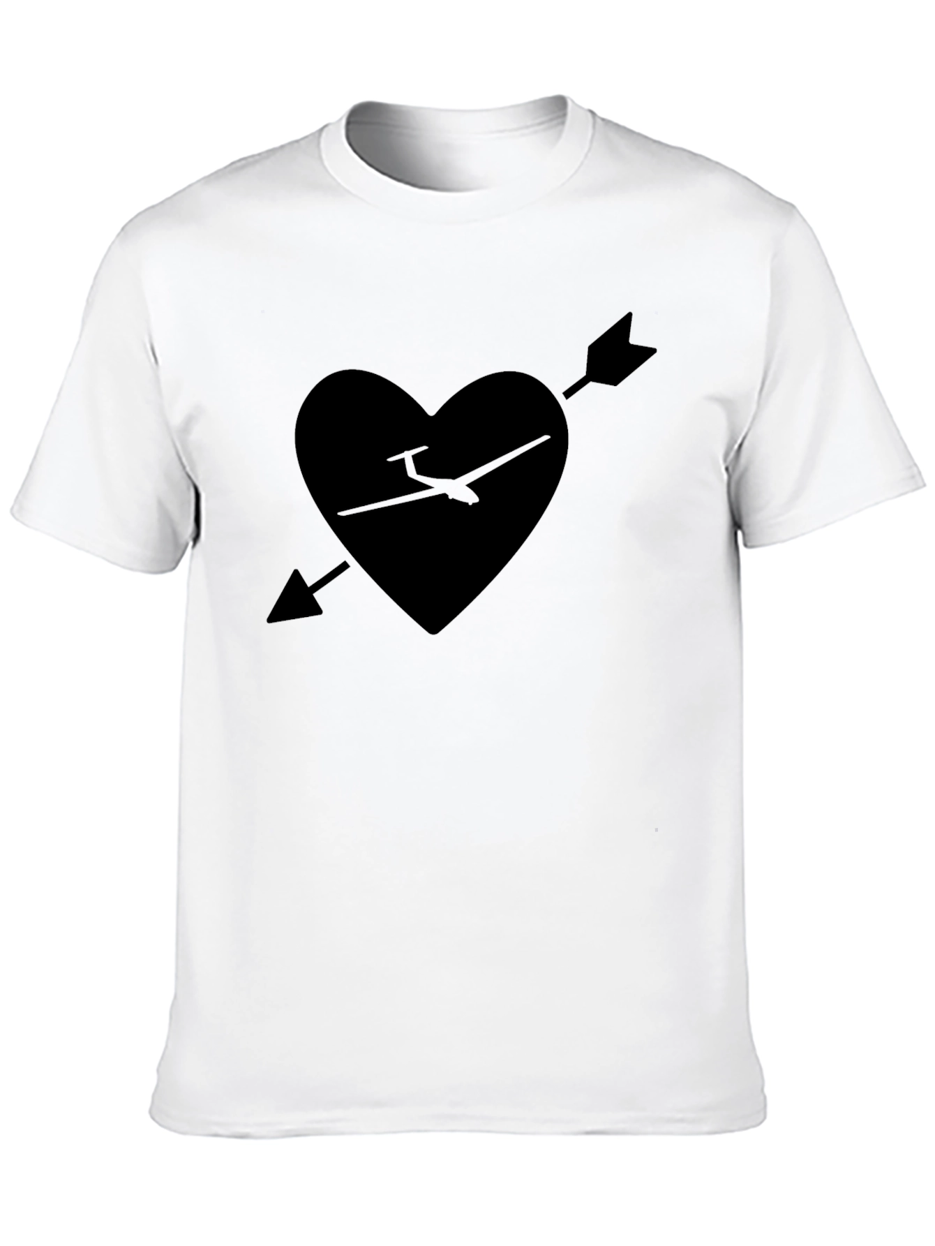 Heart Arrow Plane Tee - Black Graphic T-Shirt