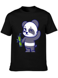 Cute Panda Bamboo T-Shirt - Black