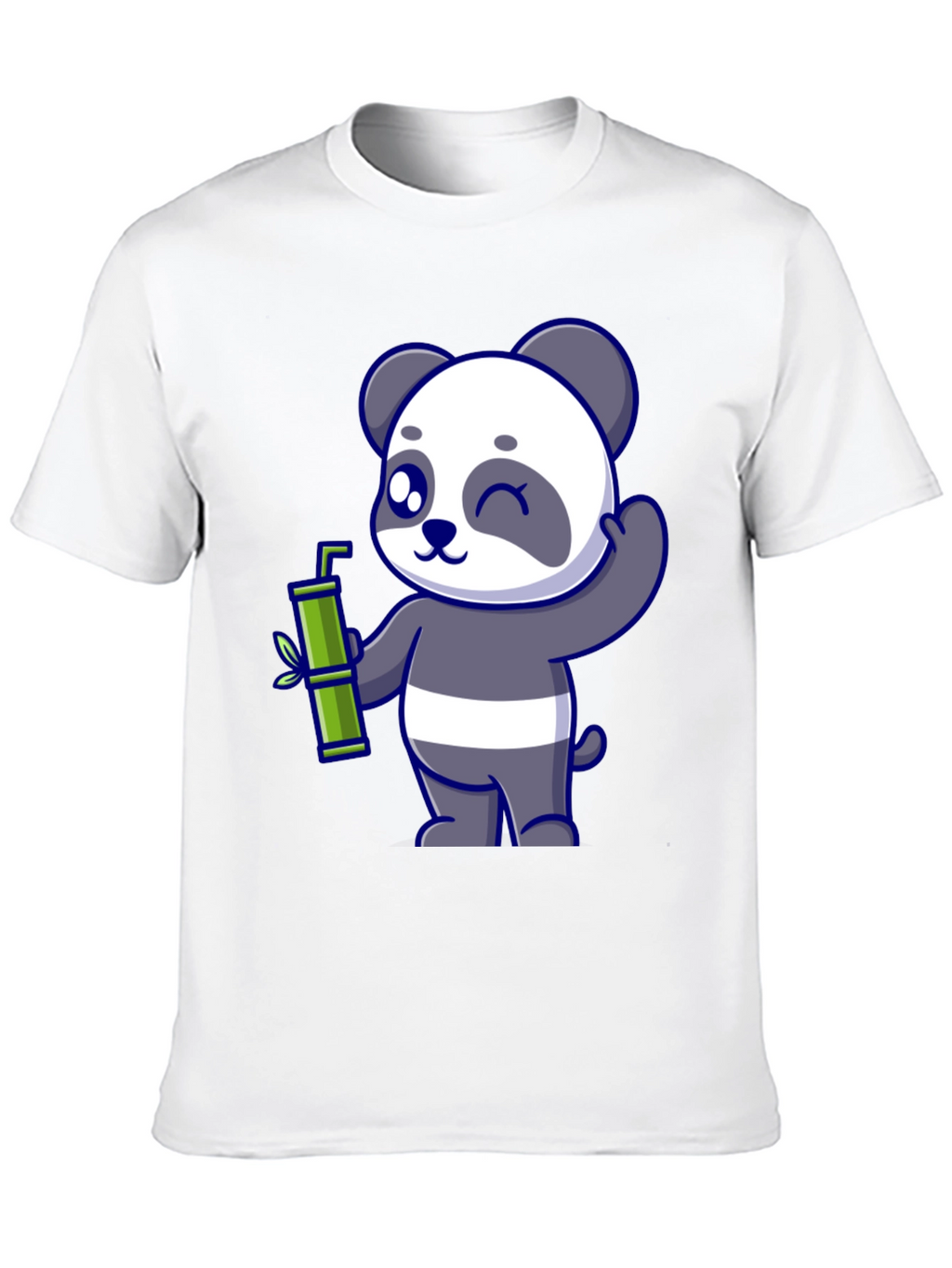 Cute Panda Bamboo T-Shirt - Black