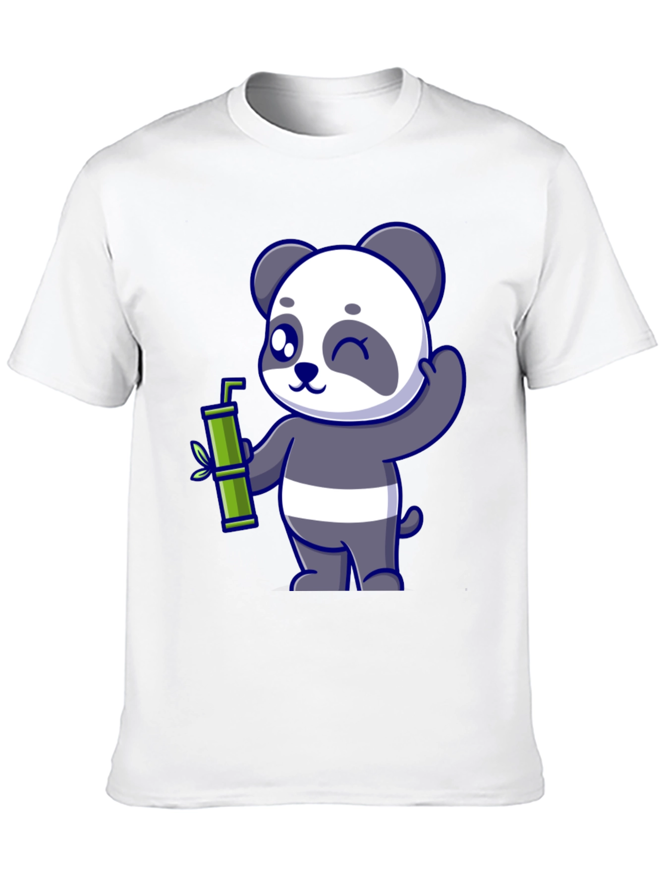 Cute Panda Bamboo T-Shirt - Black
