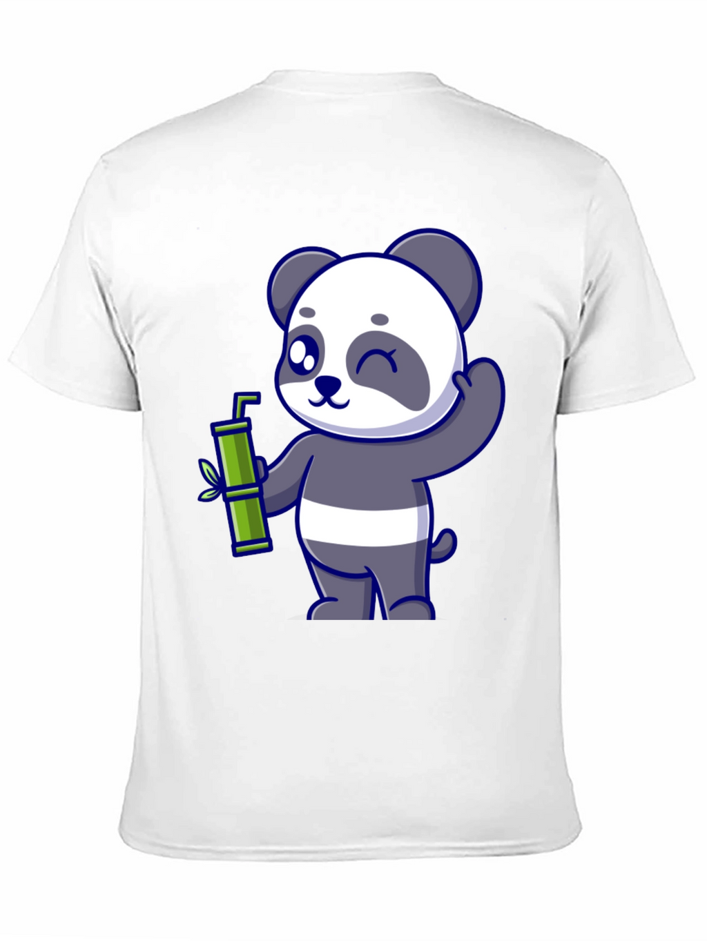 Cute Panda Bamboo T-Shirt - Black
