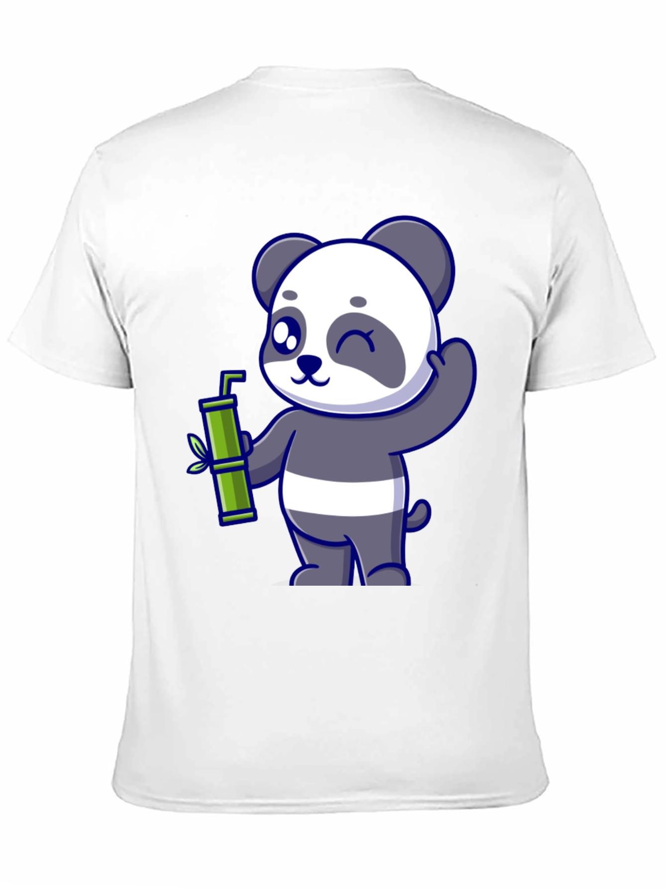 Cute Panda Bamboo T-Shirt - Black