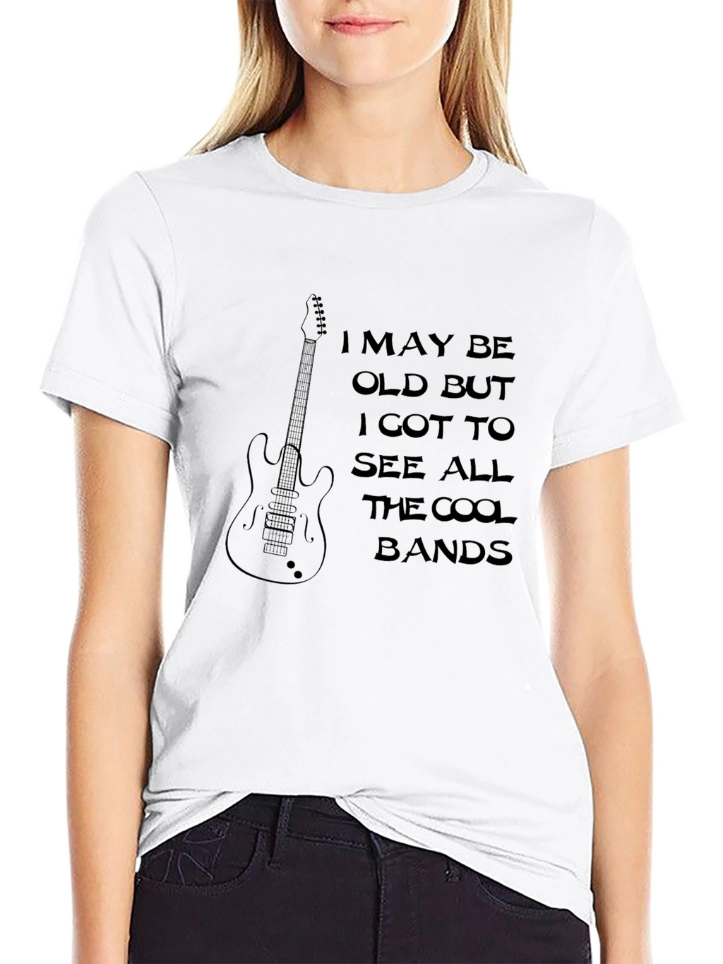 I May Be Old Cool Bands Guitar Graphic Tee