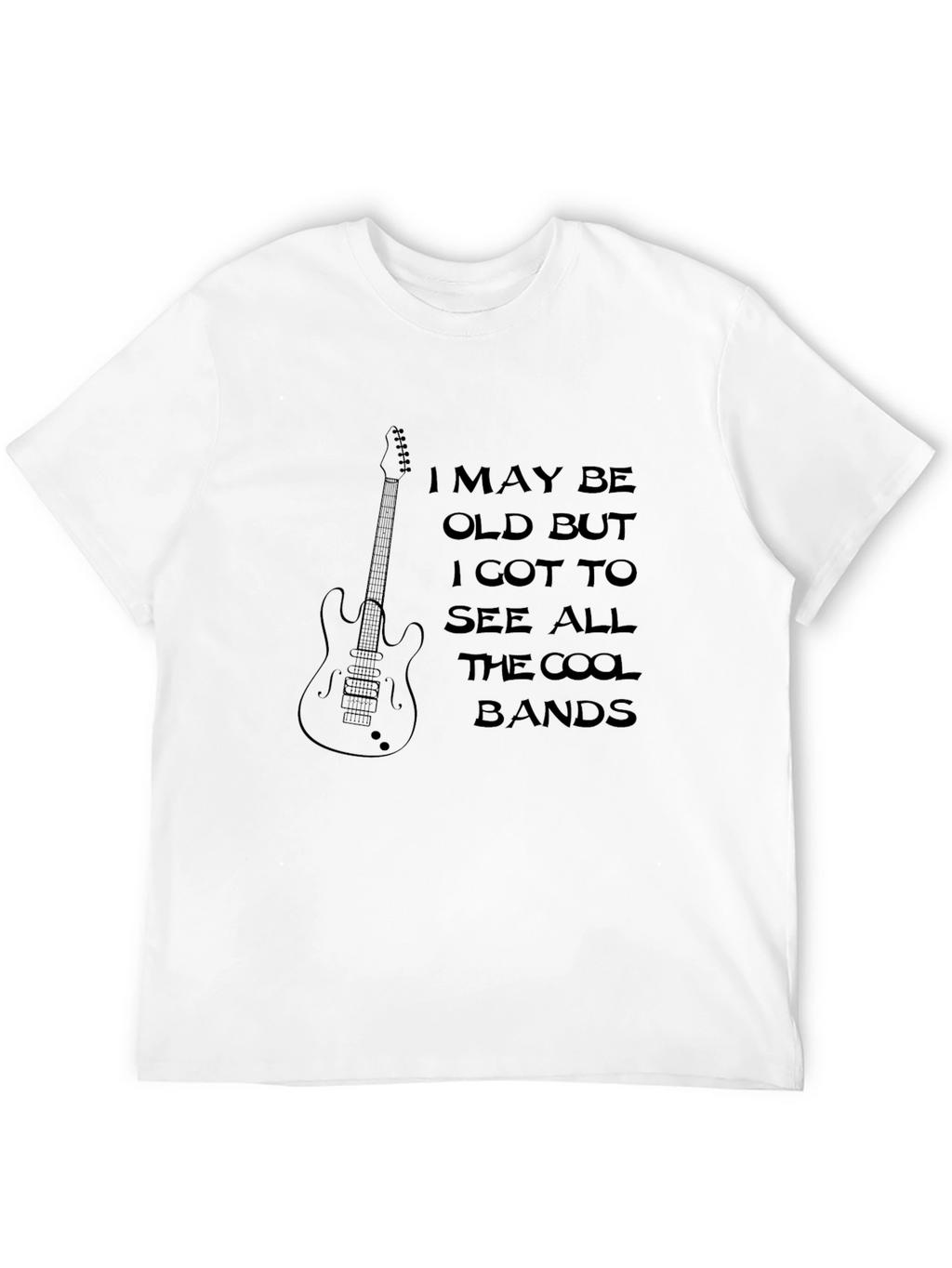I May Be Old Cool Bands Guitar Graphic Tee
