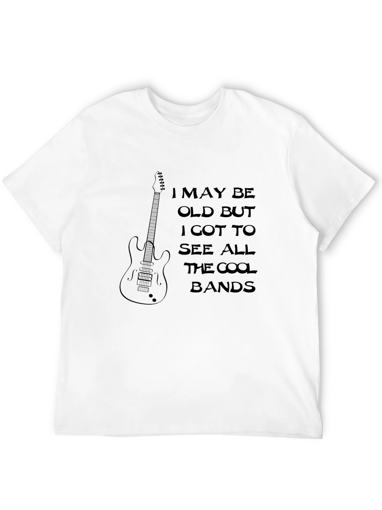 I May Be Old Cool Bands Guitar Graphic Tee
