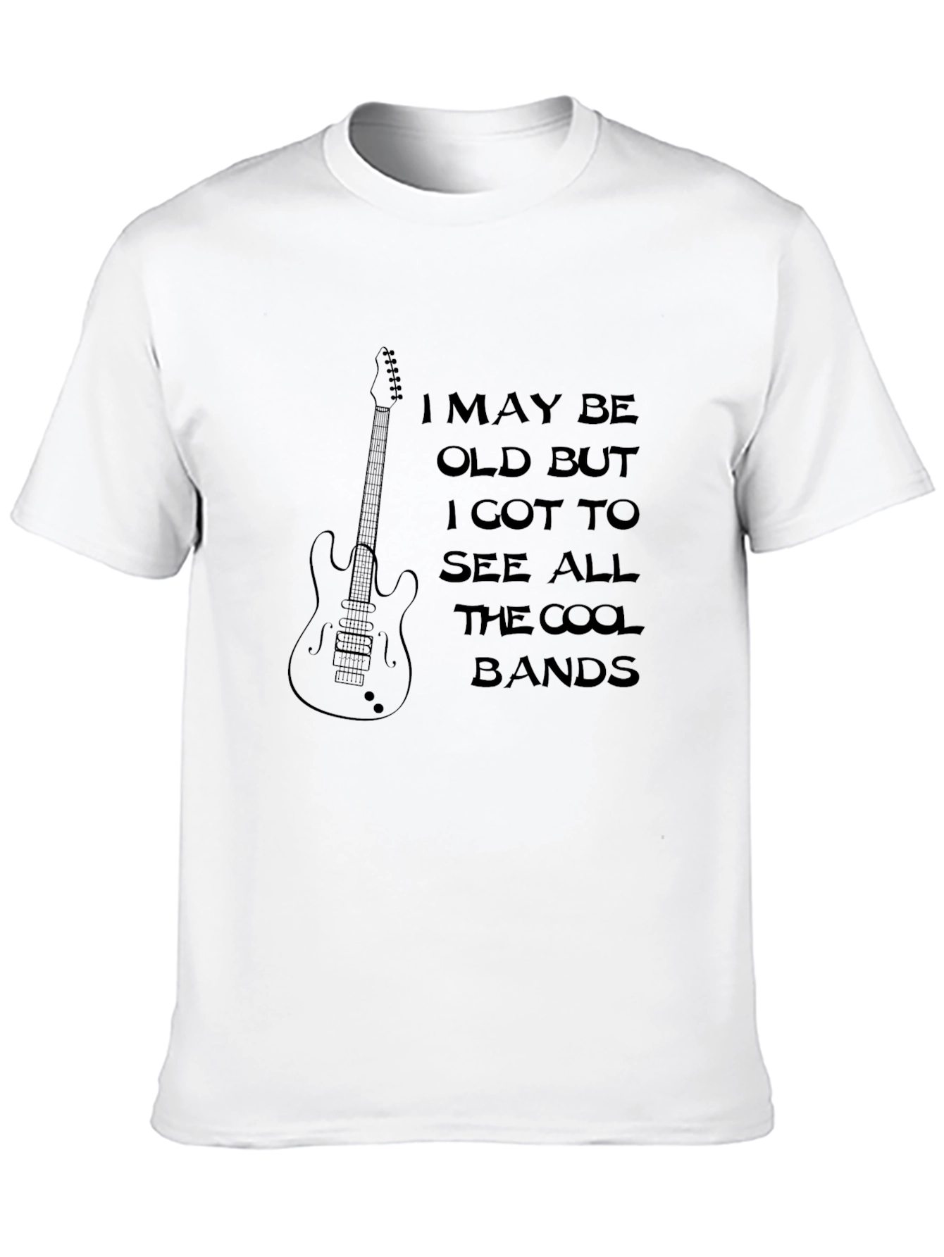 I May Be Old Cool Bands Guitar Graphic Tee