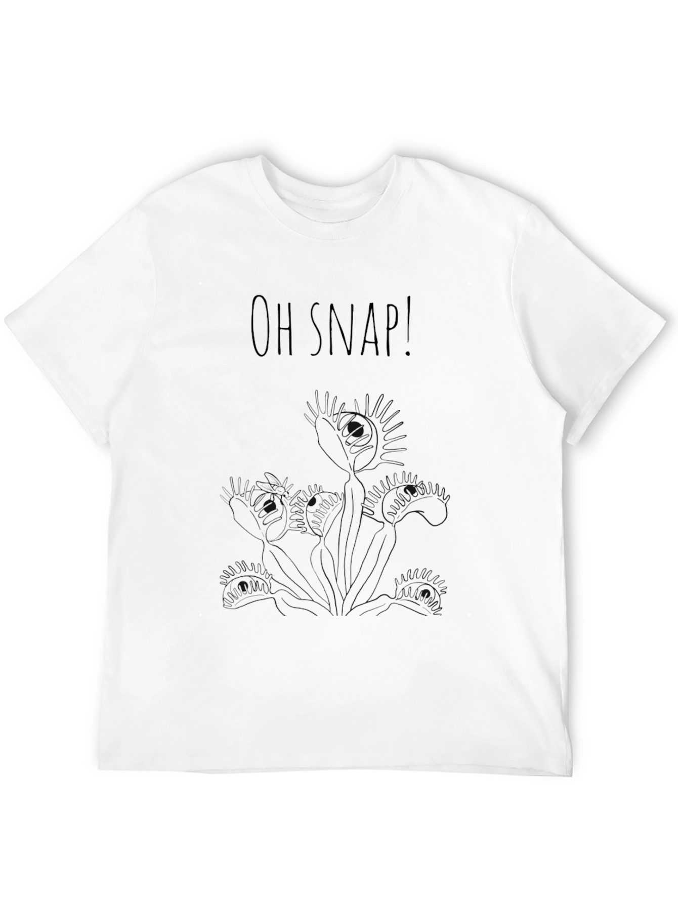 Oh Snap! Venus Flytrap Graphic Black T-Shirt
