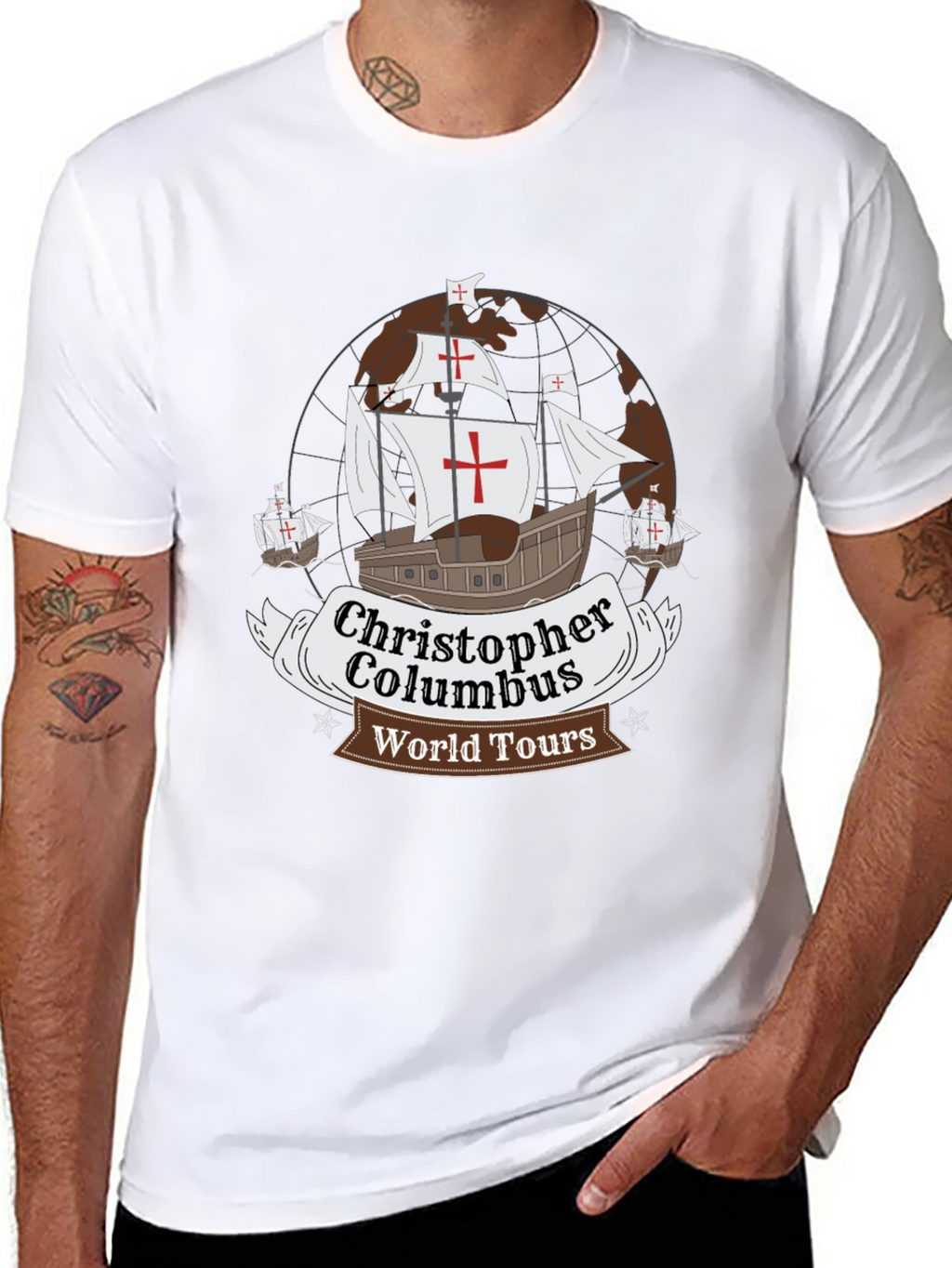Christopher Columbus World Tours Black T-Shirt