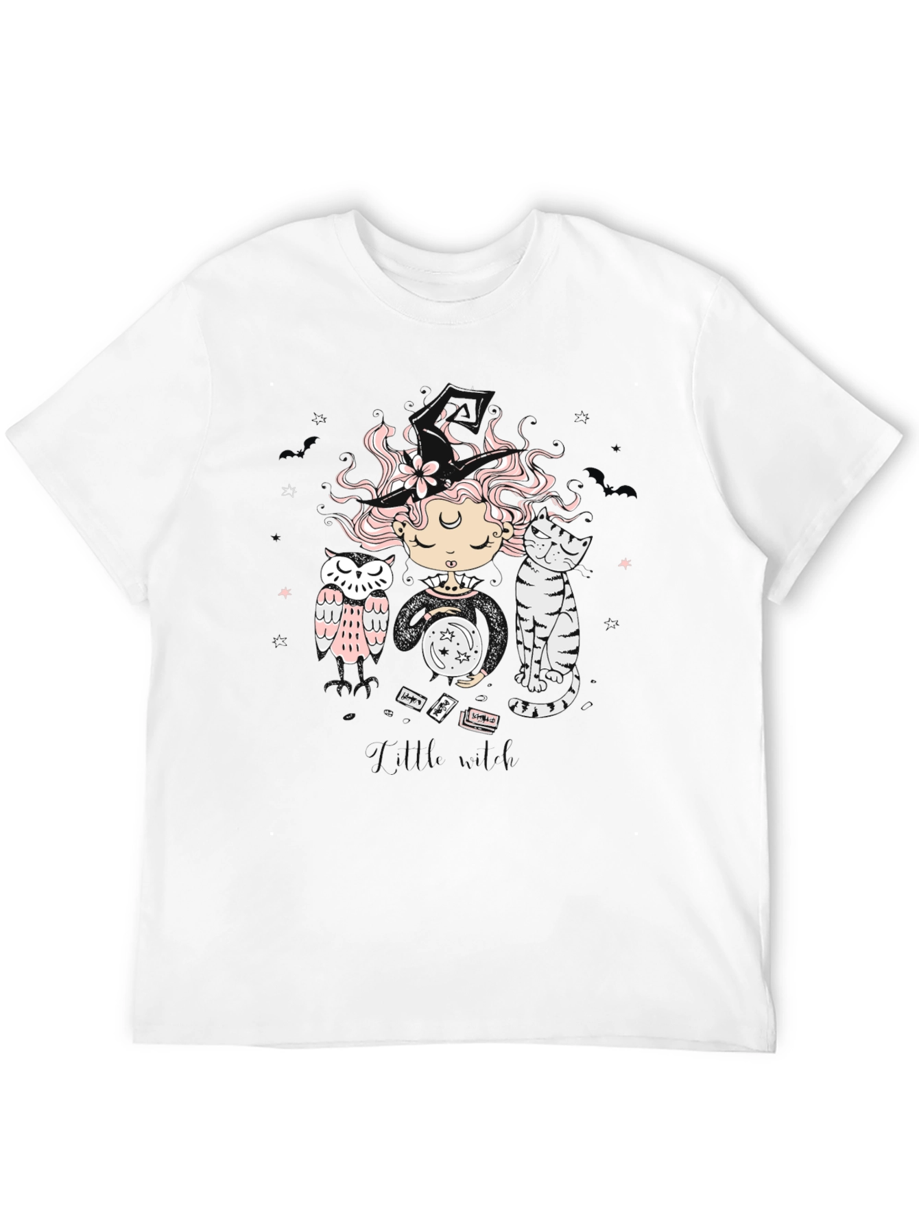 Mystic Witch T-Shirt - Cat & Owl Graphic Tee