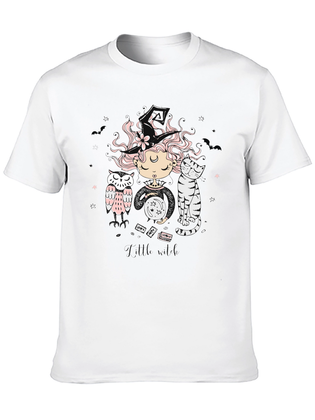 Mystic Witch T-Shirt - Cat & Owl Graphic Tee