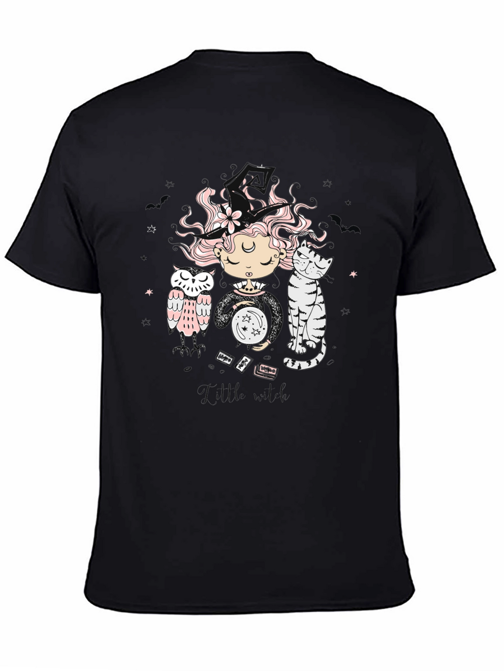 Mystic Witch T-Shirt - Cat & Owl Graphic Tee