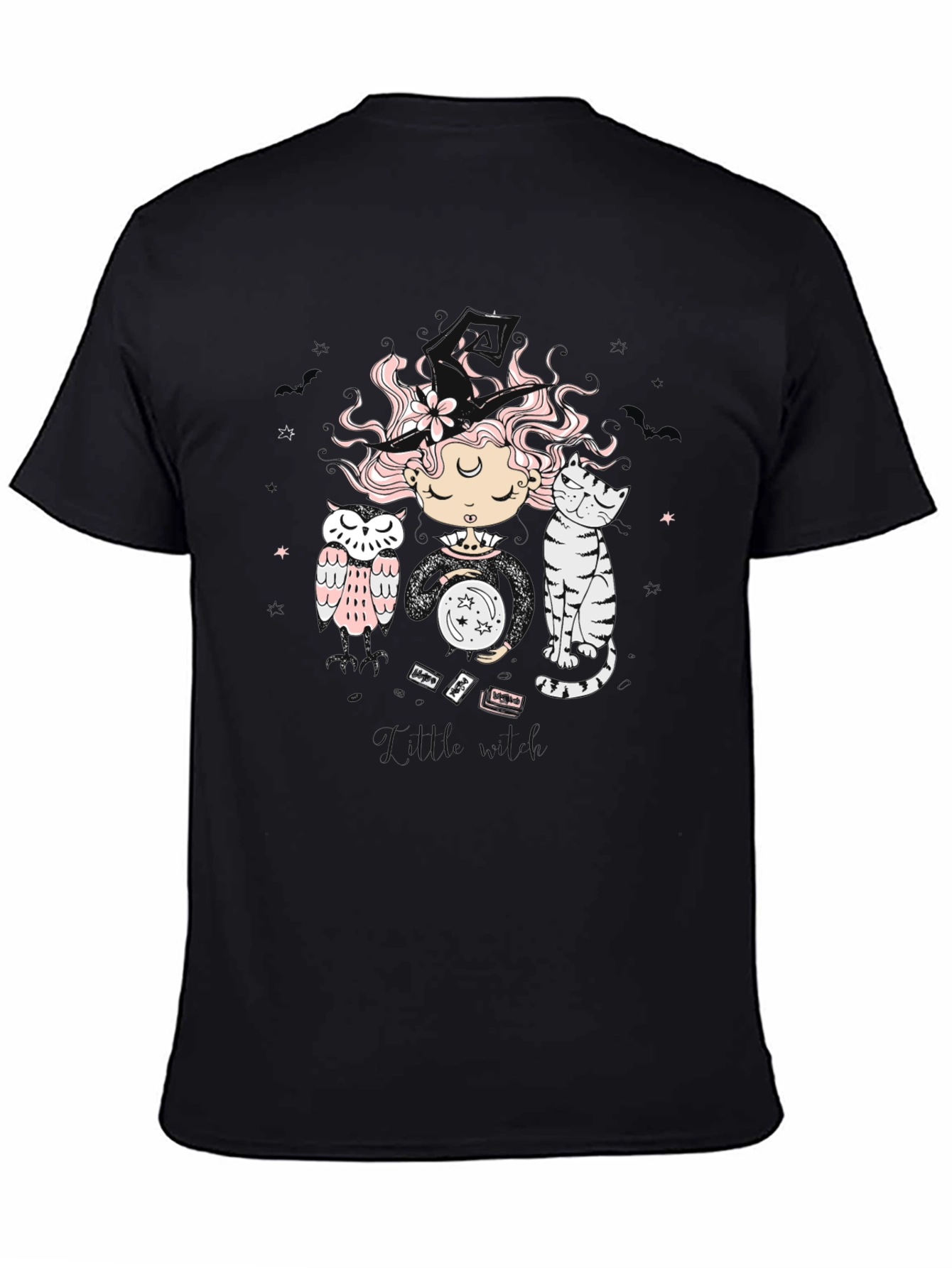 Mystic Witch T-Shirt - Cat & Owl Graphic Tee