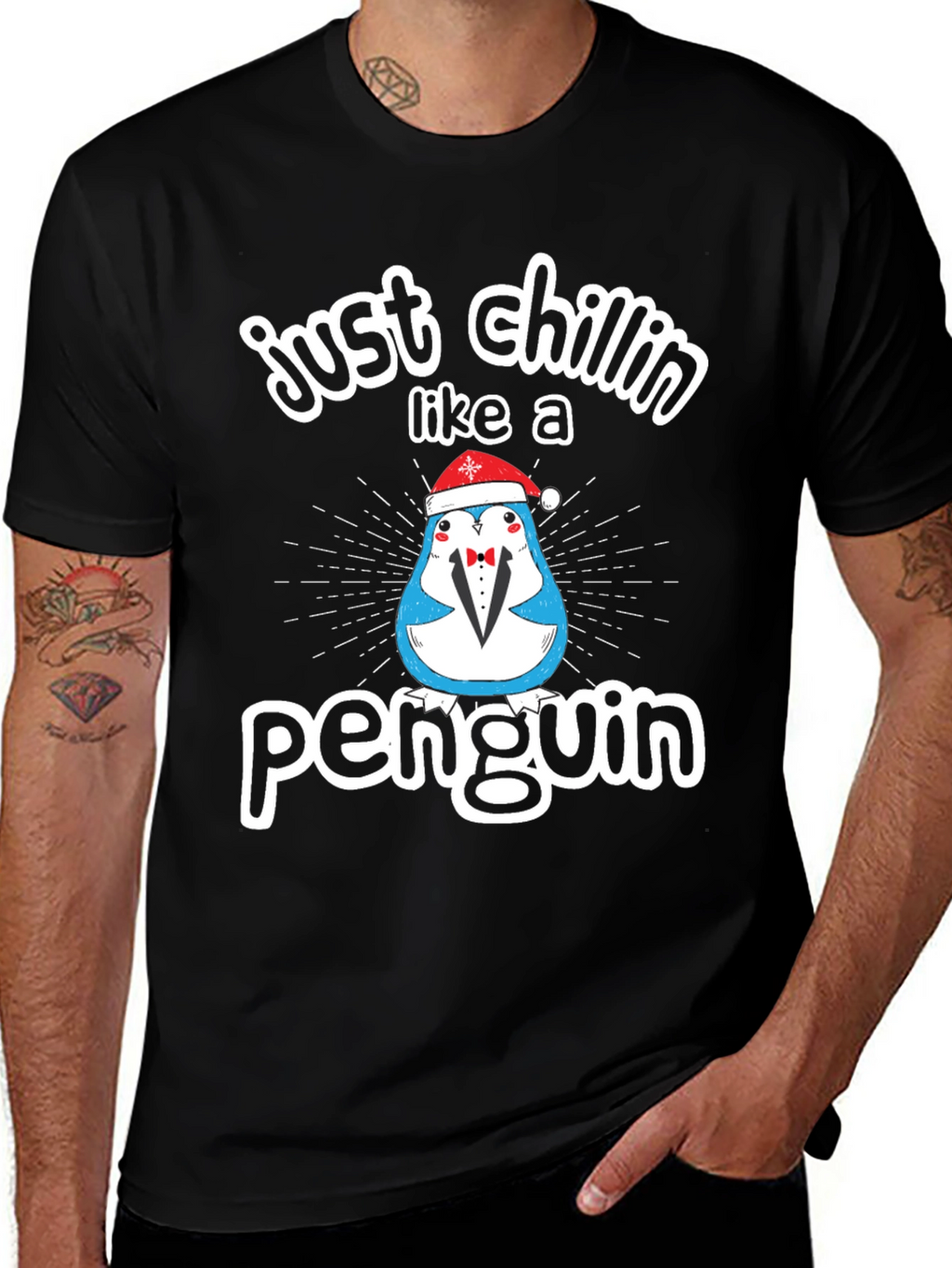 Just Chillin Like a Penguin Graphic Tee