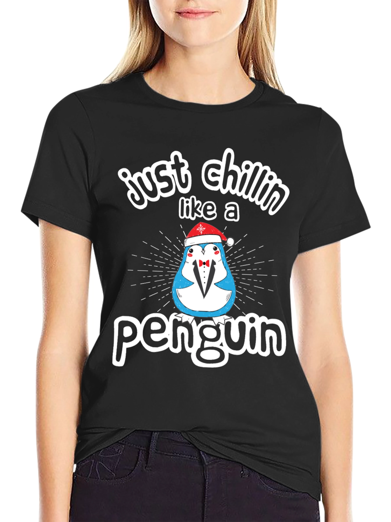 Just Chillin Like a Penguin Graphic Tee