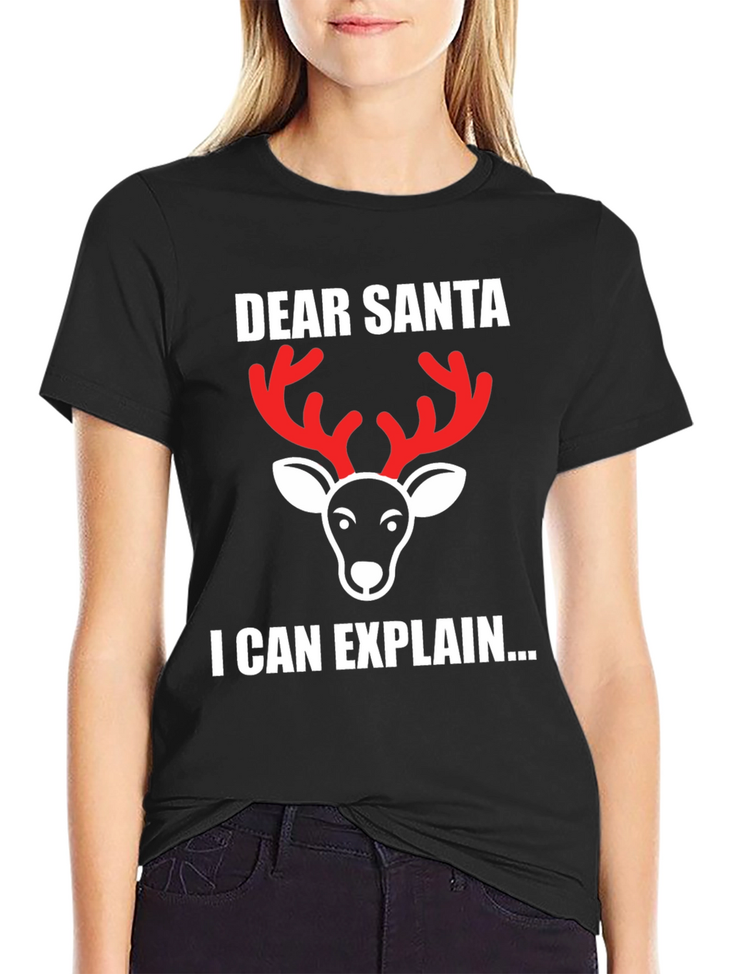 Dear Santa I Can Explain Reindeer Christmas T-Shirt
