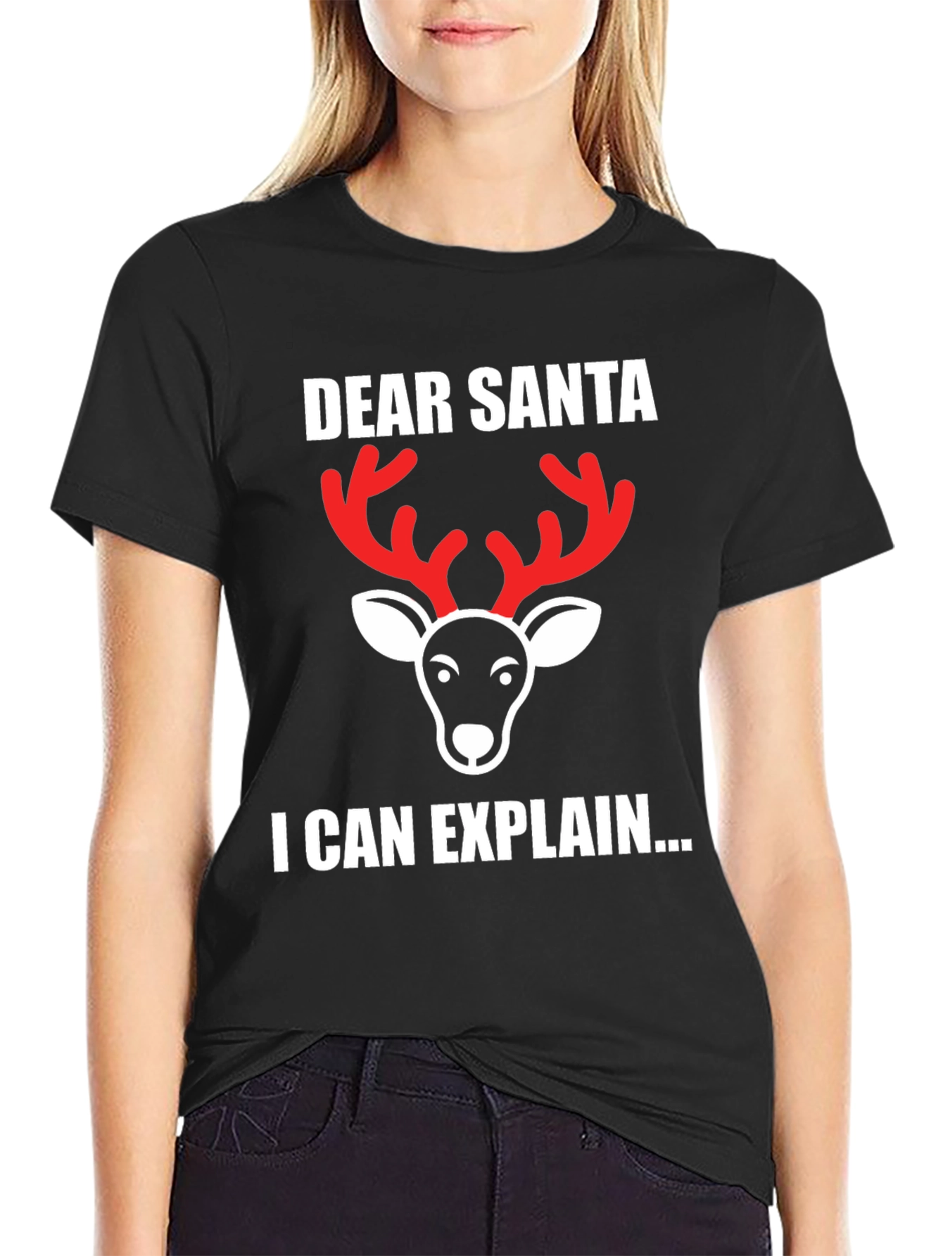 Dear Santa I Can Explain Reindeer Christmas T-Shirt