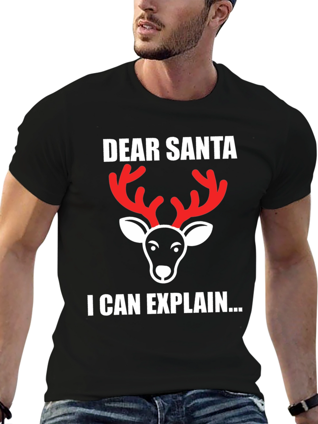 Dear Santa I Can Explain Reindeer Christmas T-Shirt