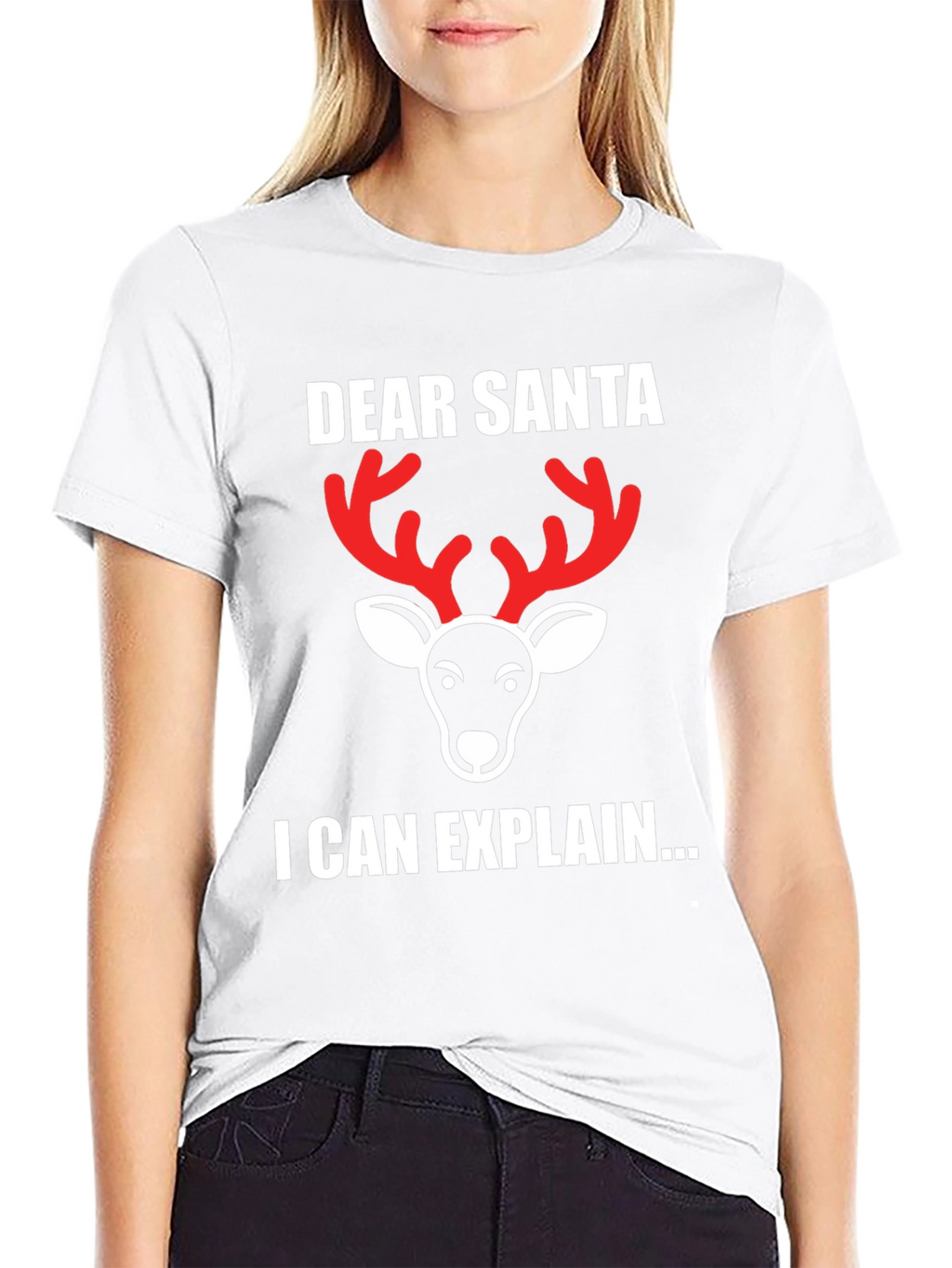 Dear Santa I Can Explain Reindeer Christmas T-Shirt