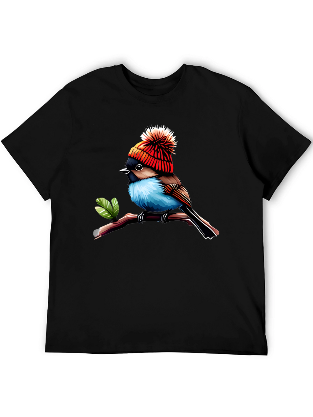 Bird in Hat Graphic Tee - Trendy Unisex Shirt