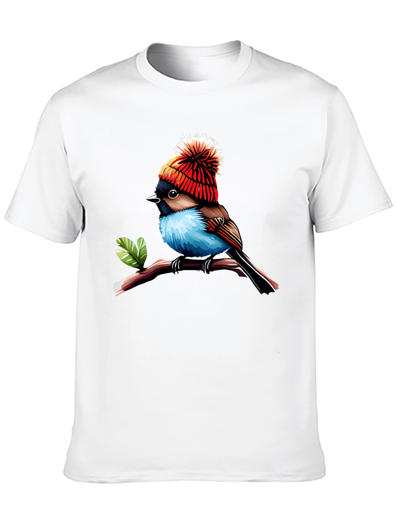 Bird in Hat Graphic Tee - Trendy Unisex Shirt