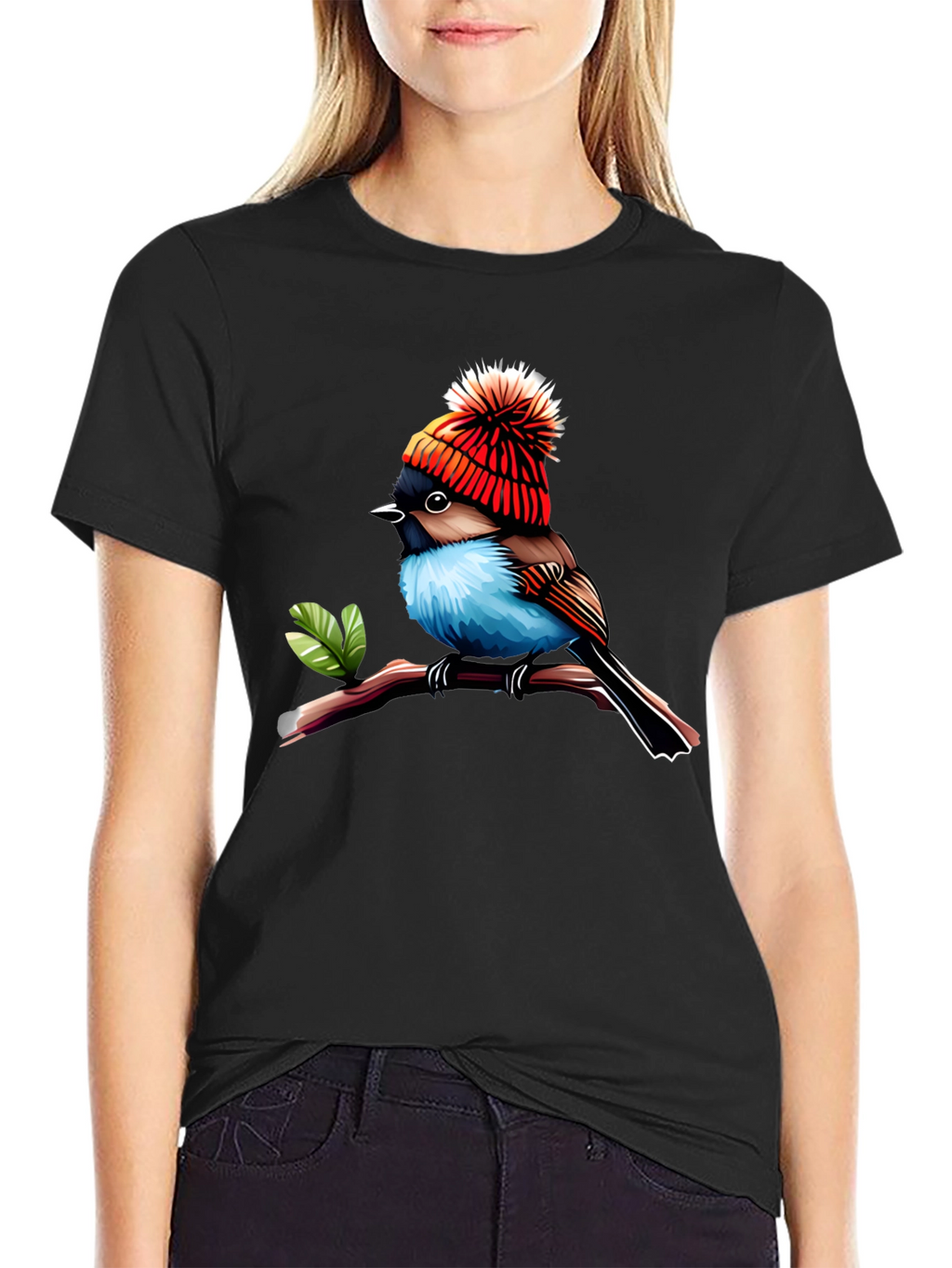 Bird in Hat Graphic Tee - Trendy Unisex Shirt
