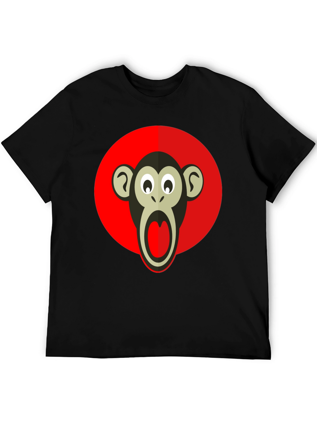 Monkey Graphic T-Shirt - Black Crew Neck