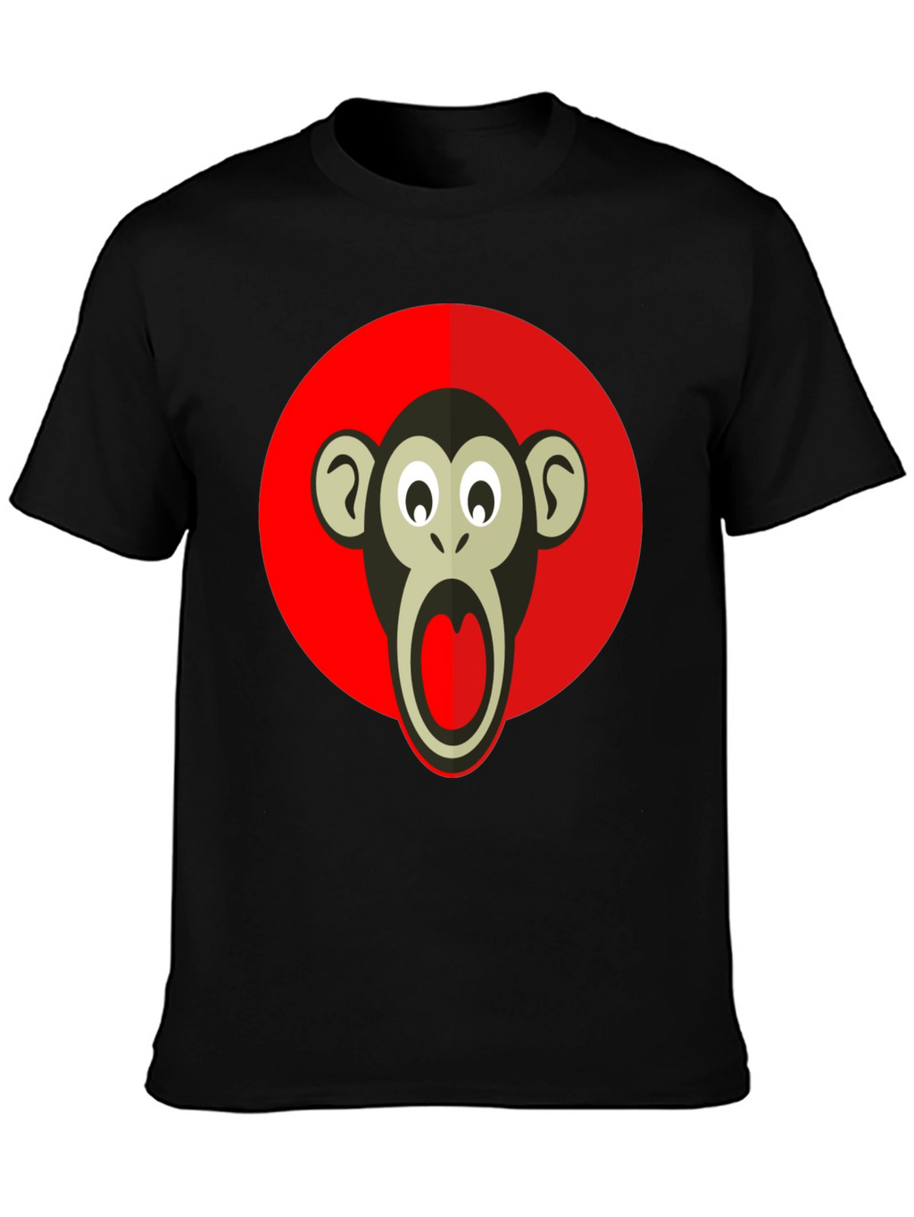 Monkey Graphic T-Shirt - Black Crew Neck
