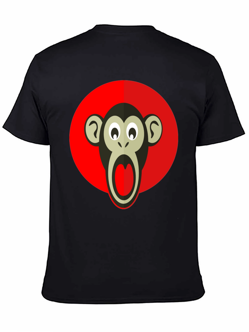 Monkey Graphic T-Shirt - Black Crew Neck
