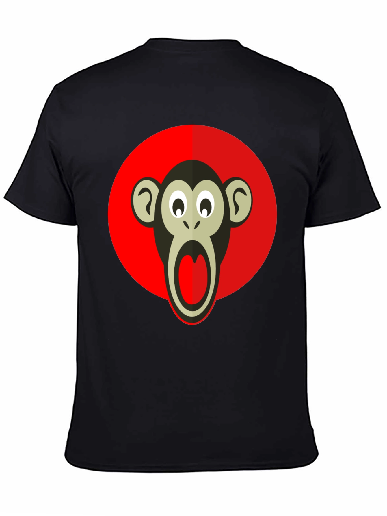 Monkey Graphic T-Shirt - Black Crew Neck