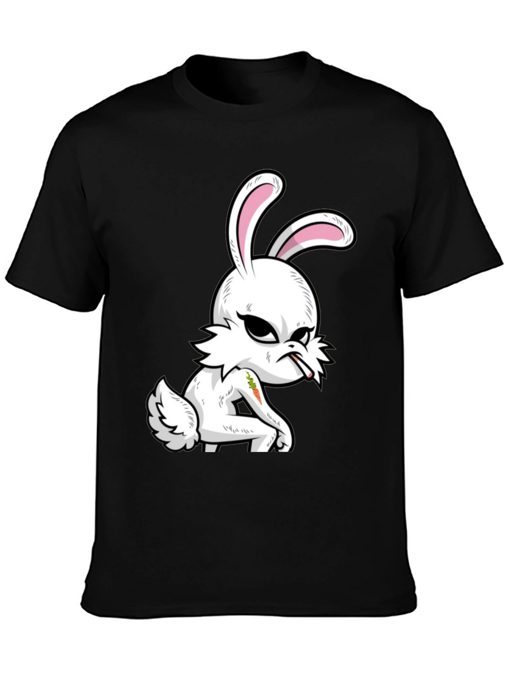 Grumpy Bunny T-Shirt - Edgy Cartoon Rabbit Tee