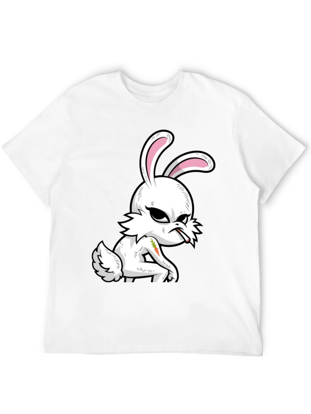 Grumpy Bunny T-Shirt - Edgy Cartoon Rabbit Tee