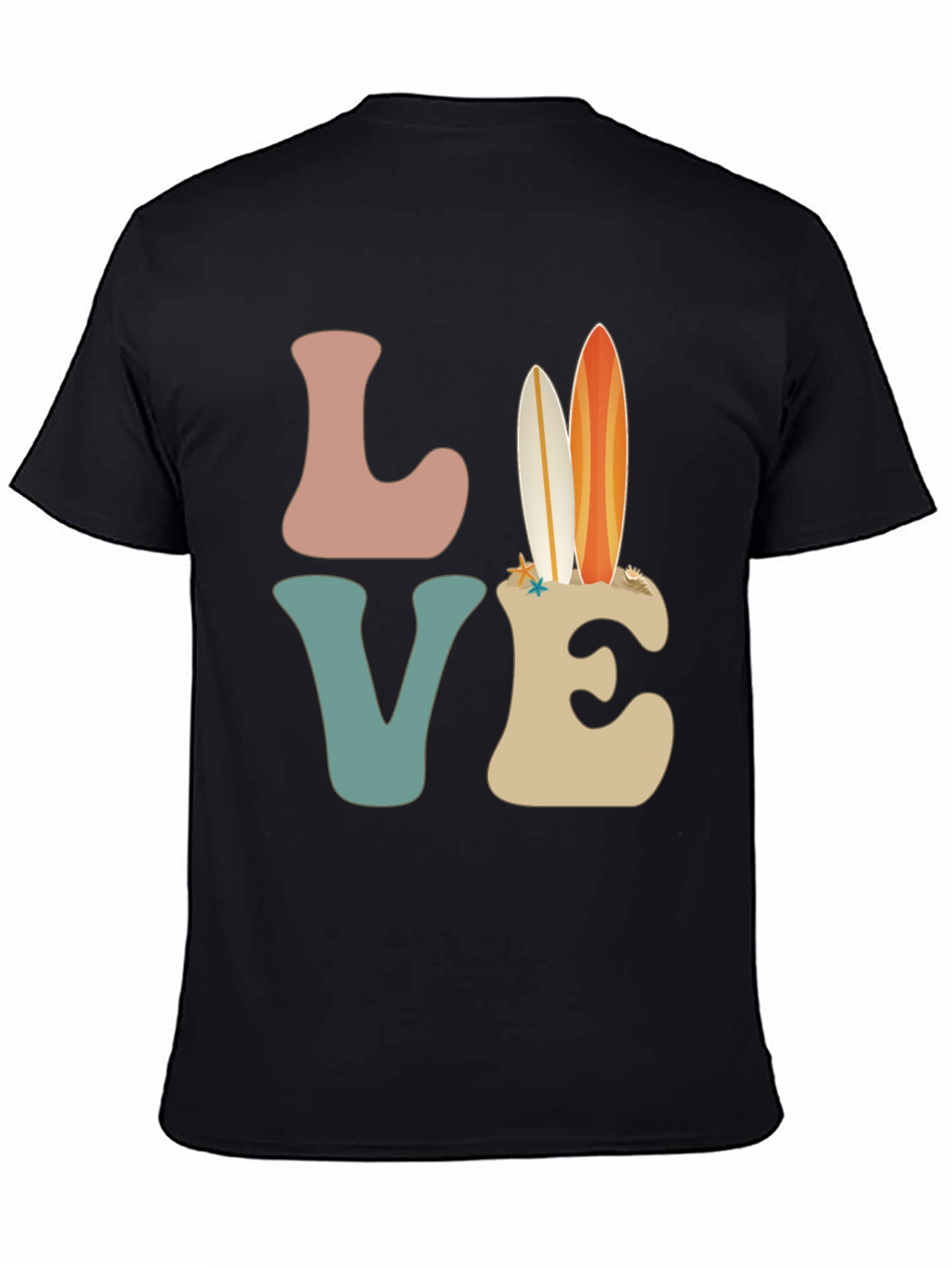 Retro Beach Surfboard Love Graphic T-Shirt