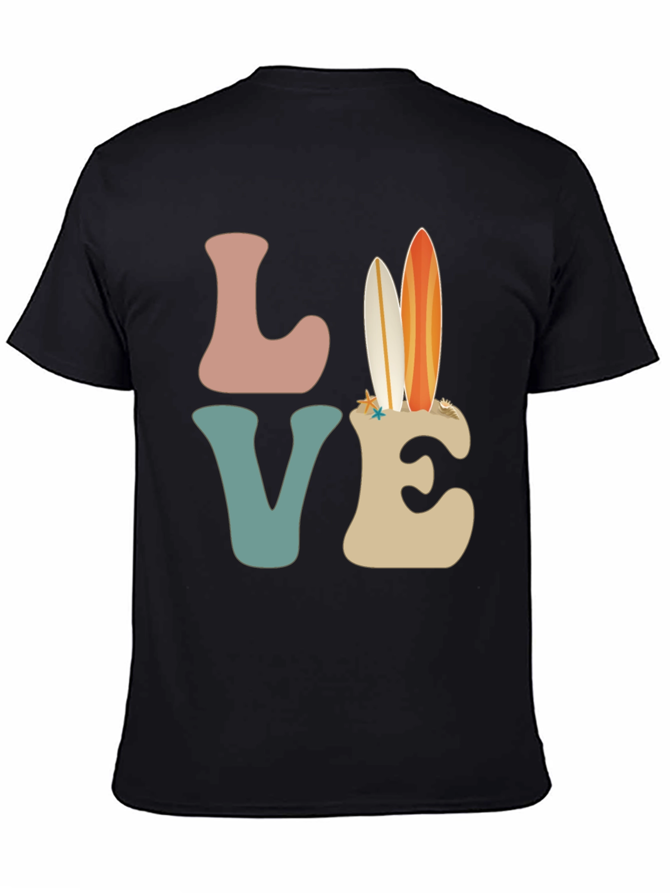Retro Beach Surfboard Love Graphic T-Shirt