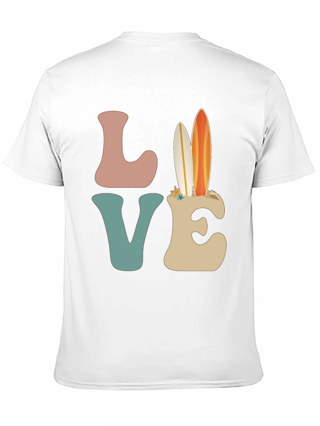 Retro Beach Surfboard Love Graphic T-Shirt