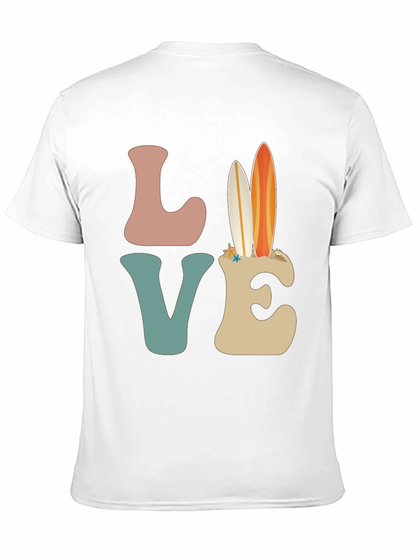 Retro Beach Surfboard Love Graphic T-Shirt