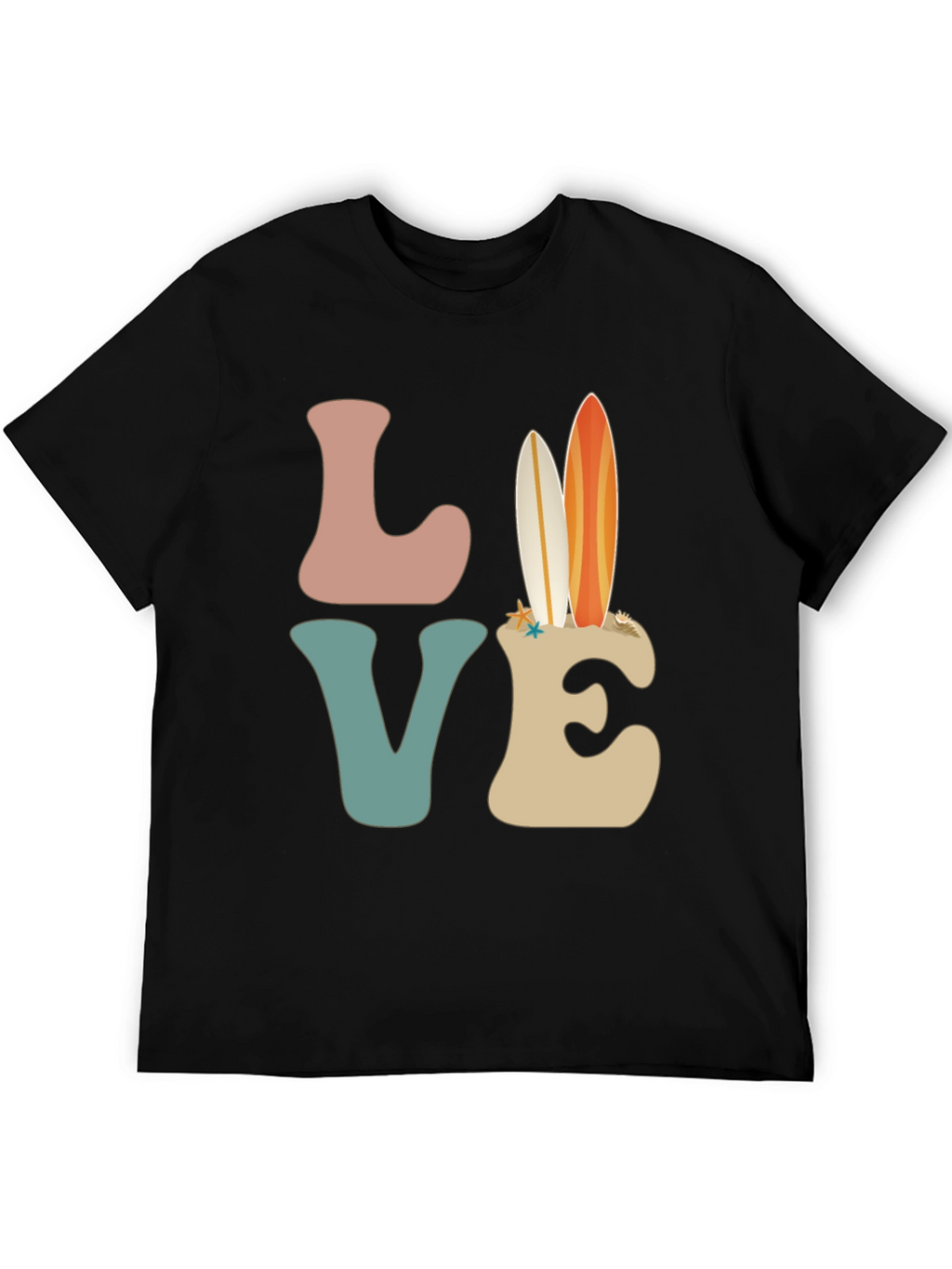 Retro Beach Surfboard Love Graphic T-Shirt