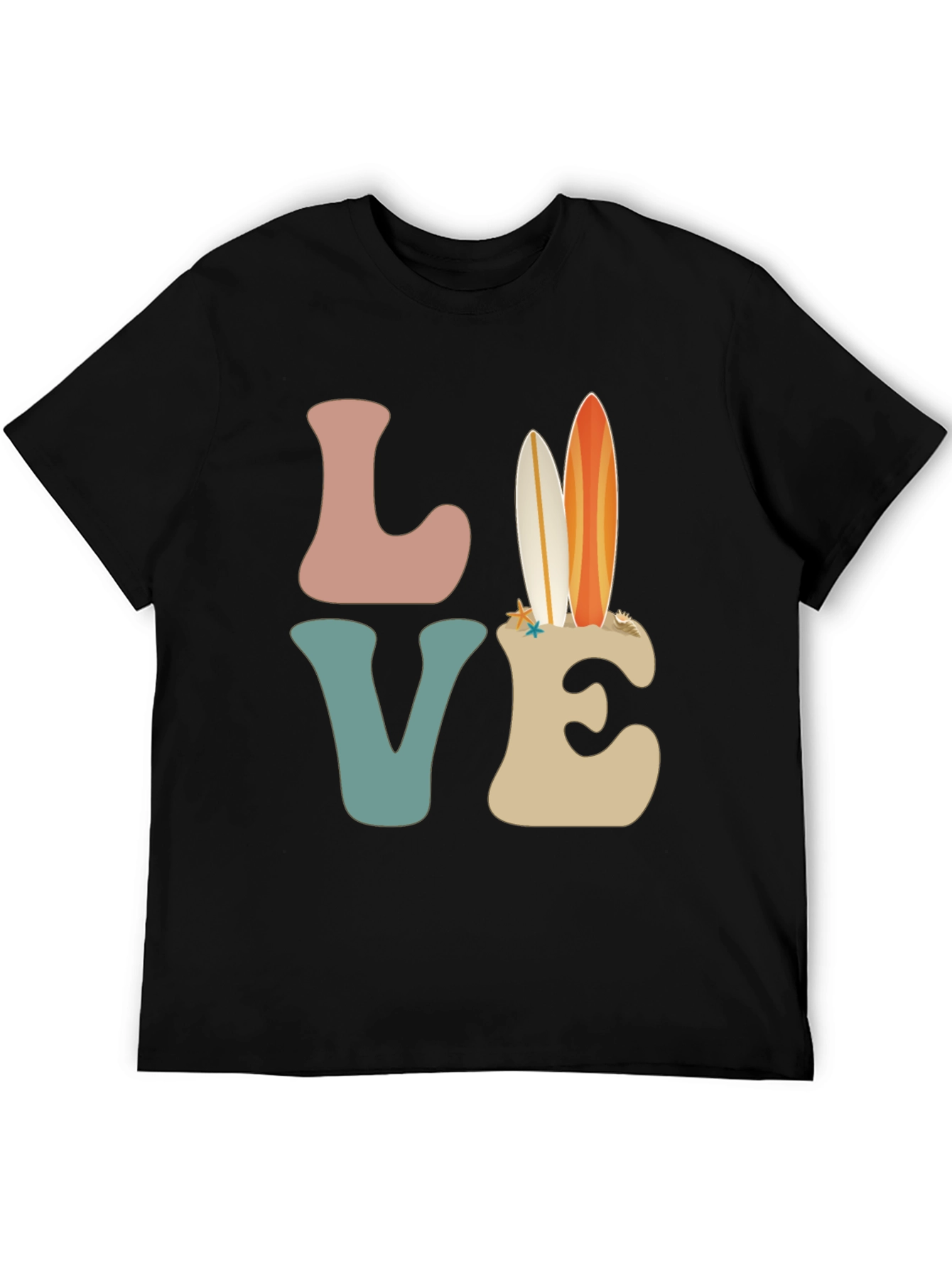 Retro Beach Surfboard Love Graphic T-Shirt