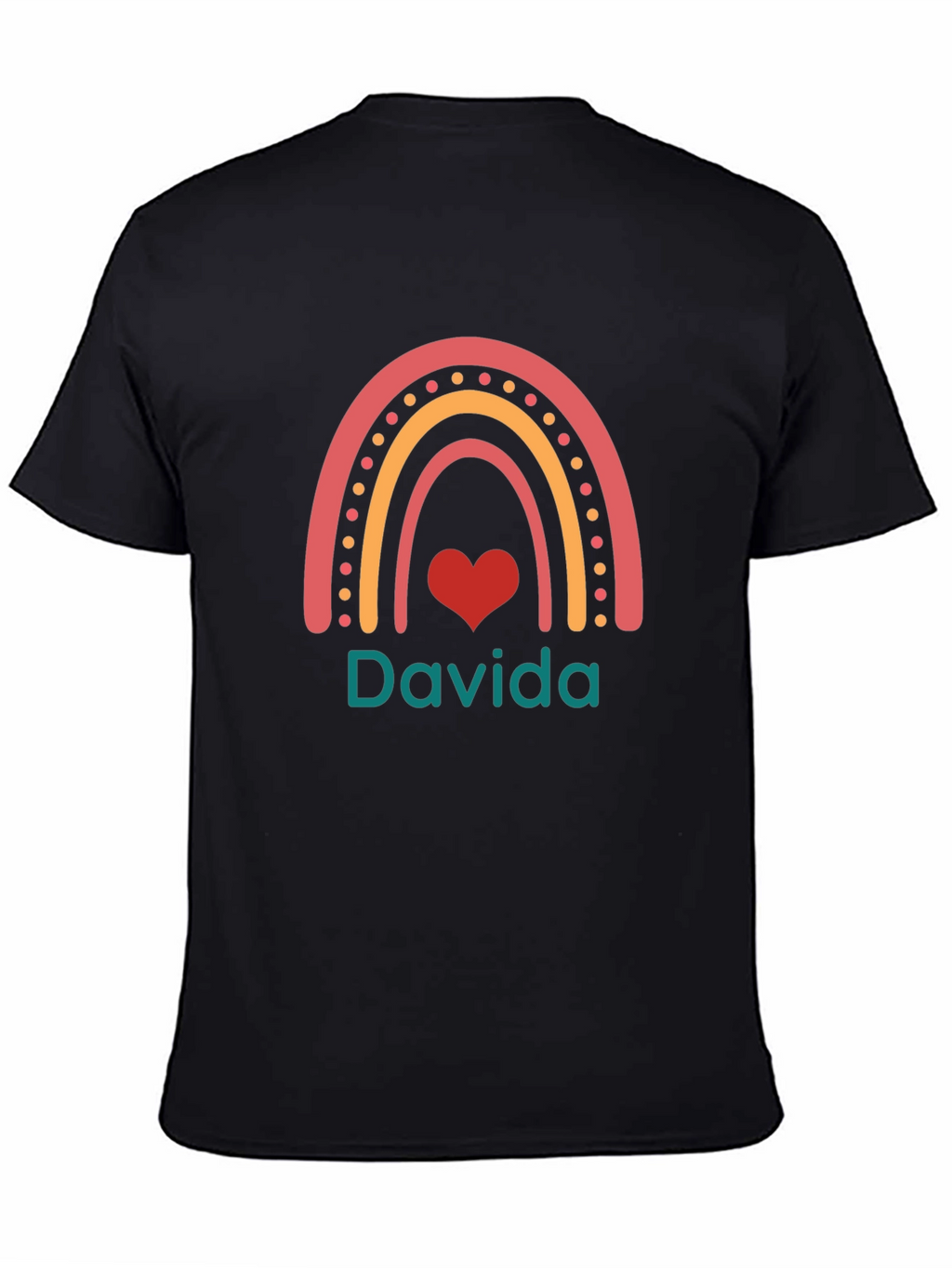 Davida Rainbow Heart Graphic Tee - Black