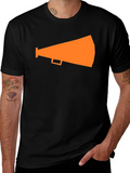 Orange Megaphone Graphic Tee - Black